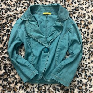 Salt & Pepper Teal Blazer